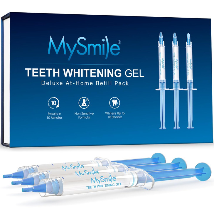 MySmile Teeth Whitening Gel Pen Refill Pack 3 NonSensitive Teeth Whitening Pen Deluxe Teeth Whitener Dental Grade Tooth