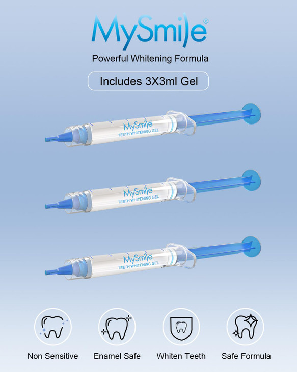 MySmile Teeth Whitening Gel Pen Refill Pack 3 NonSensitive Teeth Whitening Pen Deluxe Teeth Whitener Dental Grade Tooth