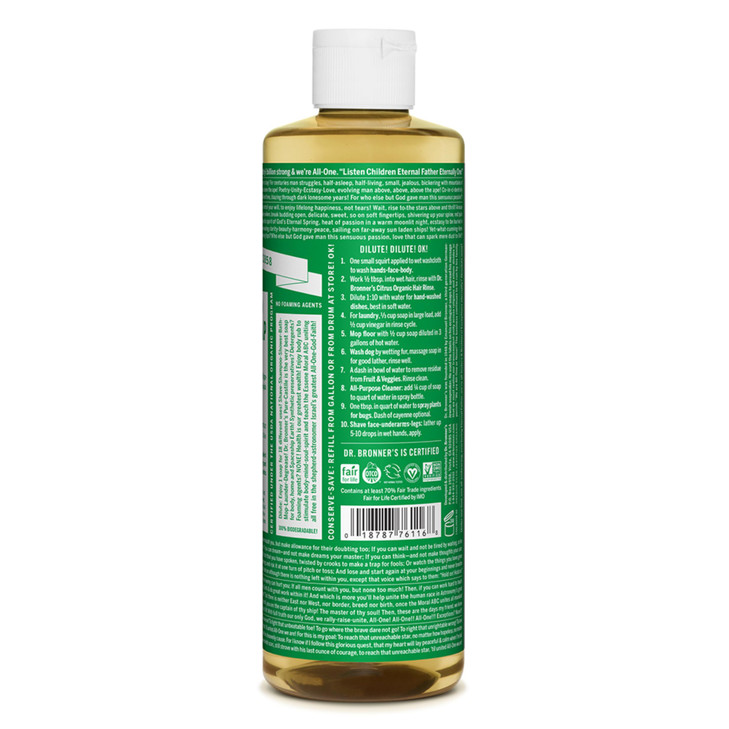 Dr Bronners PureCastile Magic Soap Liquid Almond 32 Ounce Made with Regenerative Organic Certified Oils 18in1 Uses Face