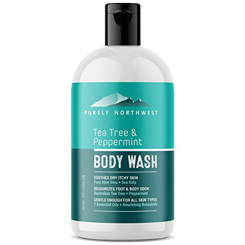 Purely Northwest Tea Tree Body Wash for Men and Women Natural Tea Tree Oil Body Cleanser for Odor Skin Irritations Hydra