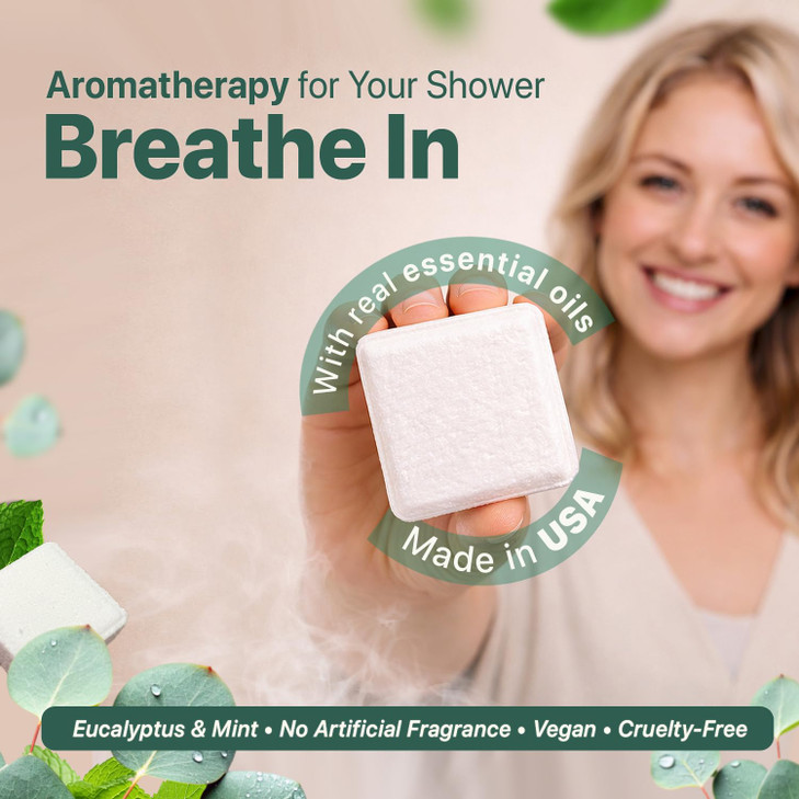 Shower Steamers Aromatherapy USA Made with Natural Ingredients Eucalyptus Essential Oil Valentines Day Gifts for Her Him