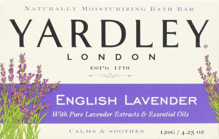 Yardley London English Lavender with Essential Oils Soap Bar 425 oz Bar Pack of 8