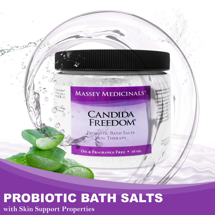 Massey Medicinals CF Sea Salt Bath Soak Pure Ocean Luxury for Soothing Probiotic Baths Candida Freedom Aloe Vera Alpha L