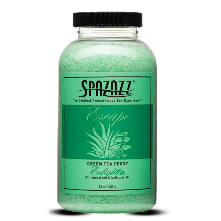 Spazazz SPZ109 Escape Aromatherapy Crystals Container 22Ounce Green Tea Peony Enlighten