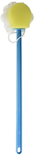 Sammons Preston Bendable Scrub Sponge AllinOne Bath Scrubber and Loofah Long Handle Exfoliating Bathing Wand for Shower