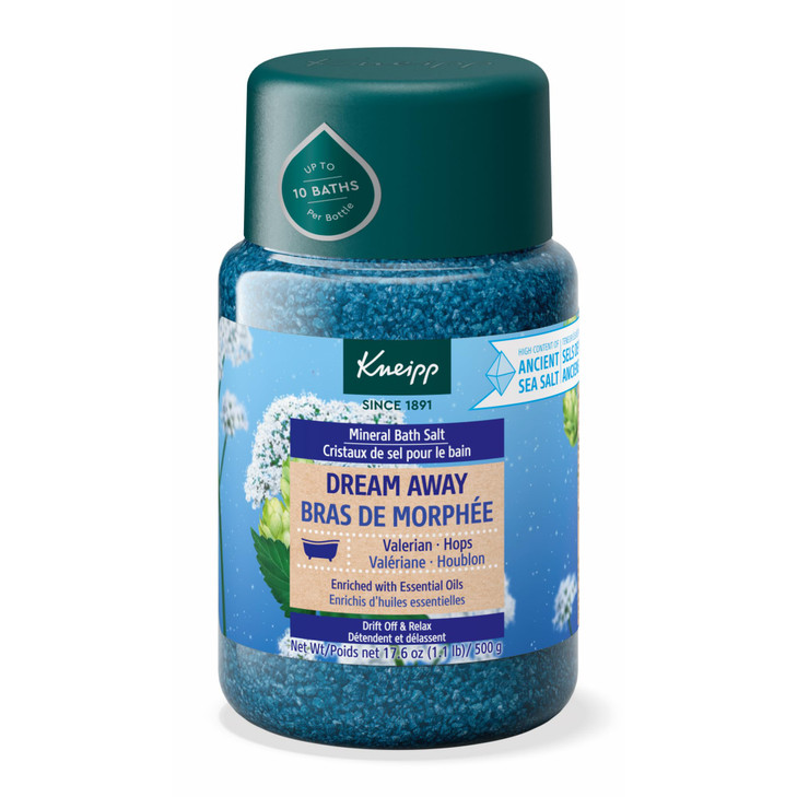 Kneipp Dream Away Mineral Bath Salt with Valerian Hops Soothing Bedtime Bath Blend 176 oz Up to 10 Baths