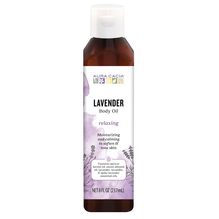 Aura Cacia Body Oil Relaxing Lavender 8 Fluid Ounce Pack of 2