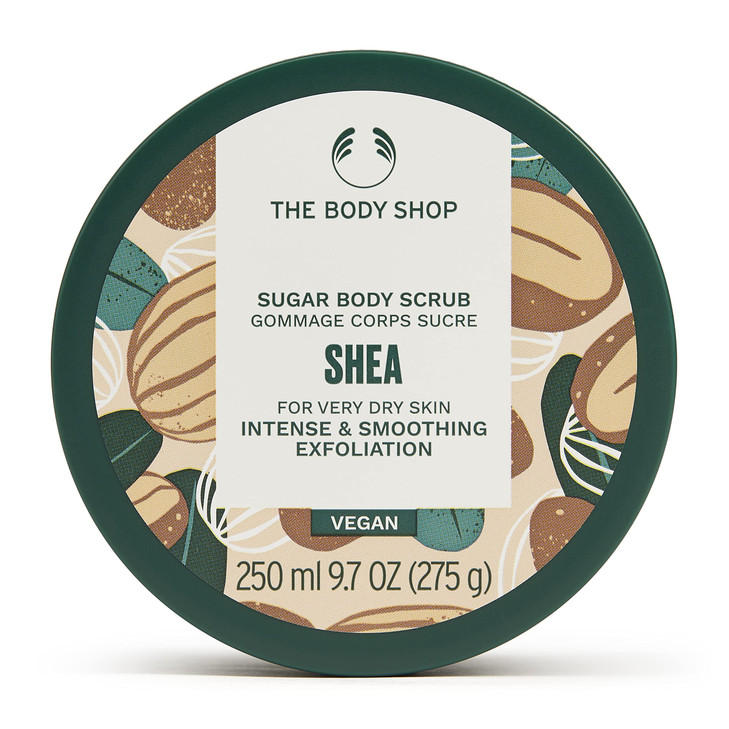The Body Shop Shea Exfoliating Sugar Body Scrub Intense and Smoothing Exfoliation for Dry Skin Vegan 97 oz