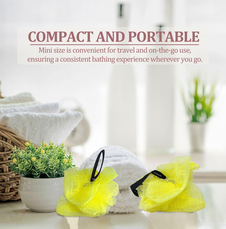 Loofah Lord 24 Yellow Bath or Shower Sponge Loofahs Pouf Mesh Wholesale Bulk Lot