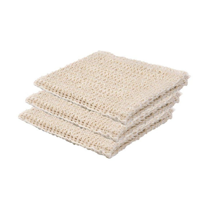 Shea Radiance Sisal Exfoliating Washcloth 100 Renewable Sisal Fiber Eco Friendly Biodegradable Body Scrubber 3 Pack