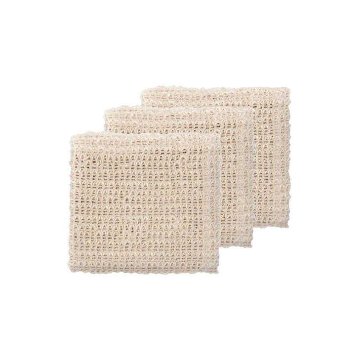 Shea Radiance Sisal Exfoliating Washcloth 100 Renewable Sisal Fiber Eco Friendly Biodegradable Body Scrubber 3 Pack