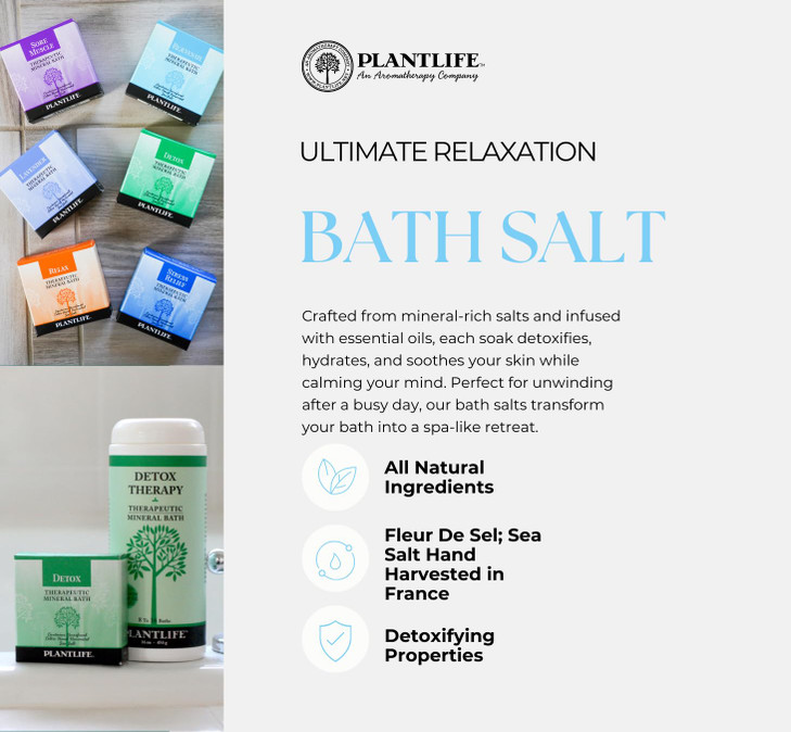 Stress Relief Therapeutic Mineral Bath Salt 16 oz