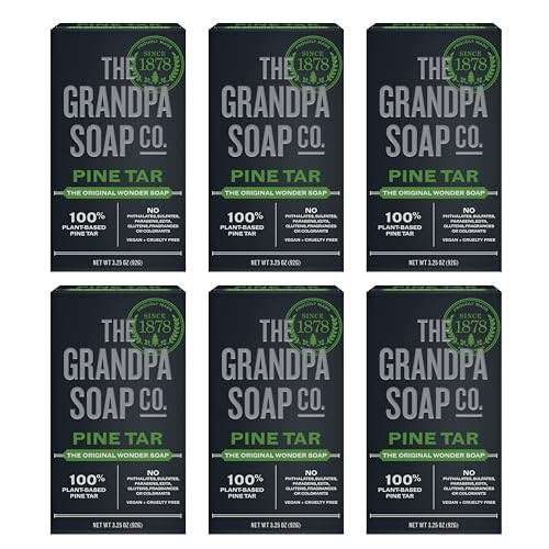 The Grandpa Soap Company Pine Tar Bar Soap for Men Made With Pine Tar Oil 3 in 1 Cleanser Deodorizer and Moisturizer Der