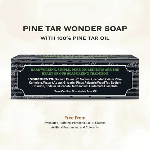 The Grandpa Soap Company Pine Tar Bar Soap for Men Made With Pine Tar Oil 3 in 1 Cleanser Deodorizer and Moisturizer Der