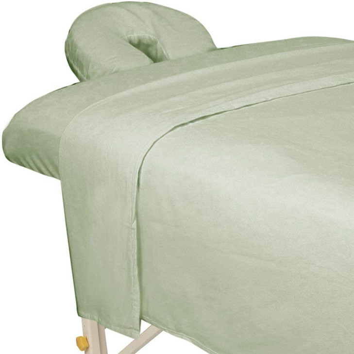 ForPro Premium Flannel 3Piece Massage Sheet Set Sage