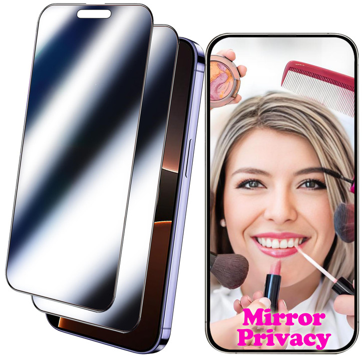 Ivachell 2 Pack Mirror Screen Protector iPhone 16 Pro Max Privacy Tempered Glass for 16 promax Mirrored Effect Anti-Spy Private Easy Installation Fra online at globaldelivered