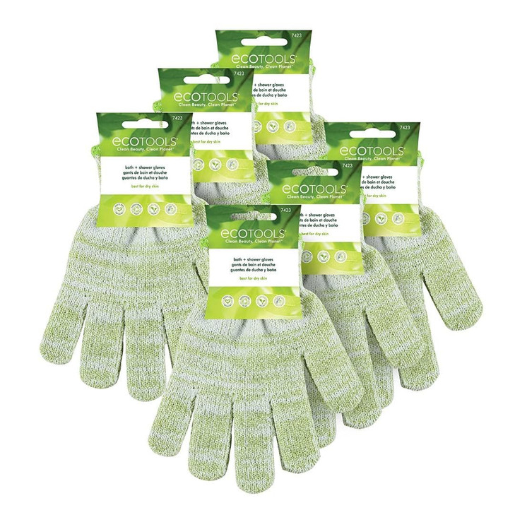 EcoTools Bath Shower Gloves 6 Pack Exfoliating Gloves Remove Dead Skin Cleanse The Whole Body Bath Gloves To Scrub Hydra