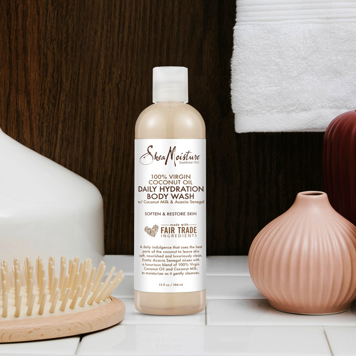 SheaMoisture Daily Hydration Body Wash 100 Virgin Coconut Oil Cleanser for All Skin Types Skin Care to Soften Restore Sk
