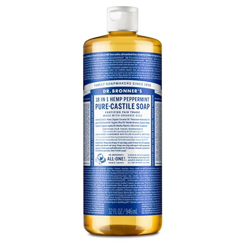 Dr Bronners Peppermint Liquid Castile Soap 32 FZ