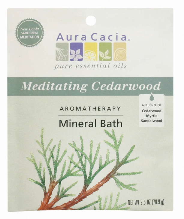 Aura Cacia Aromatherapy Mineral Bath Meditating Cedarwood 25 Ounce Pack of 6