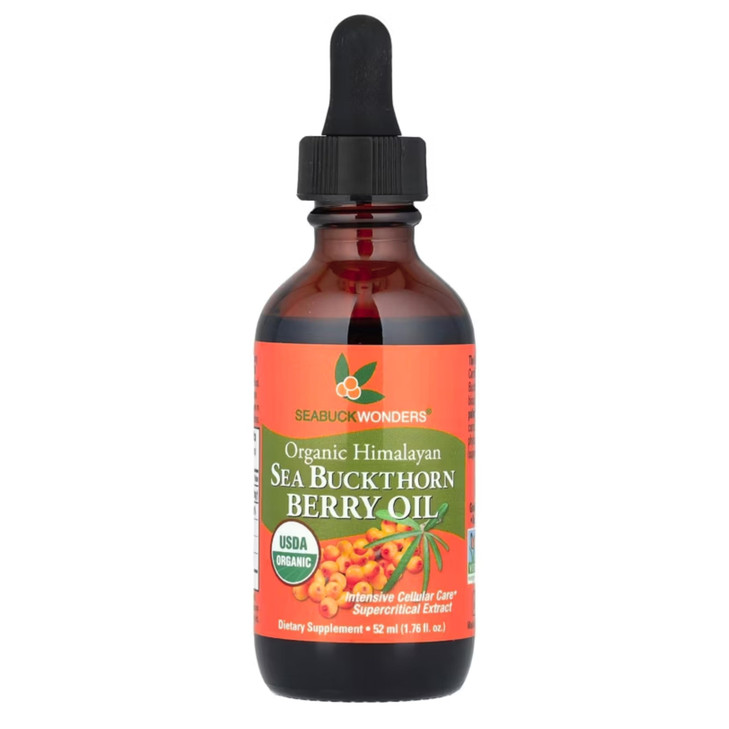 SeabuckWonders Organic Sea Buckthorn Berry Oil 176 Fl Oz 52 Servings with Omega 3679 Used Topically Orally Supports Hair