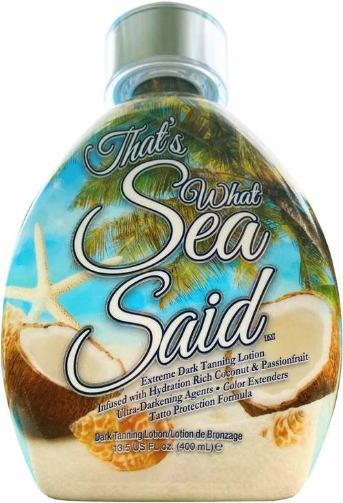 Thats What Sea Said Tanning Bed Lotion Accelerator for Indoor Outdoors Fast Dark Tan Enhancer with Coconut Oil Aloe Mois