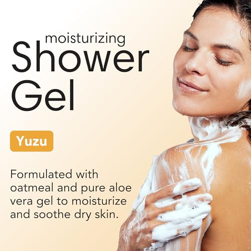 ShiKai Daily Moisturizing Shower Gel Yuzu 12oz Pack of 3 Gentle Formula Aloe Vera Oatmeal for Soft Healthy Skin Dry Skin