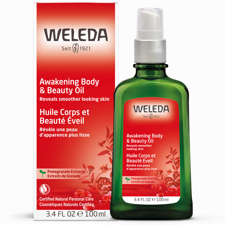 Weleda Awakening Pomegranate Body and Beauty Oil 34 Fluid Ounce Plant Rich Body and Beauty Oil with Pomegranate Seed Joj