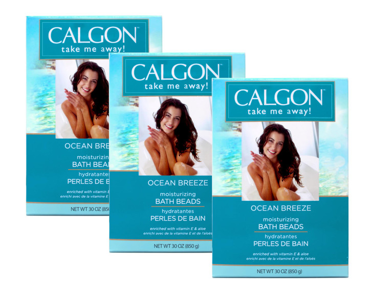 Calgon Ultra Moisturizing Bath Beads 30 Oz Ocean Breeze Pack of 3