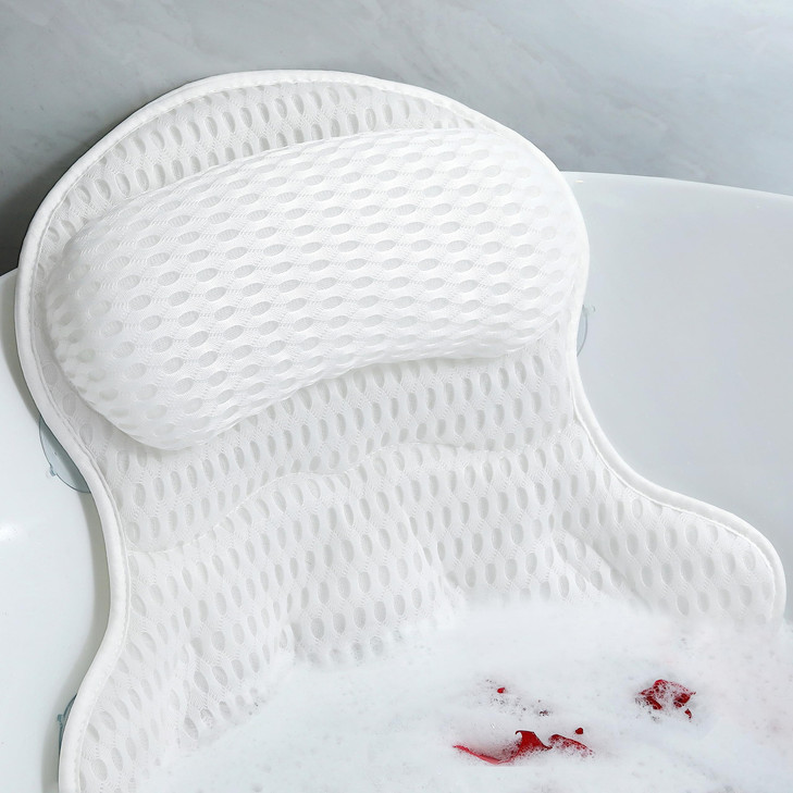 Bath Pillow Luxury Bathtub Pillow Bath Pillows for Tub Neck and Back Support Ergonomic Tub Pillow for Bath with 4D Air M