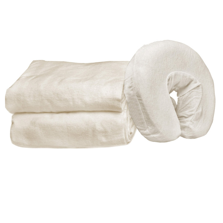 Master Massage 3Piece Flannel Sheet Set Off White
