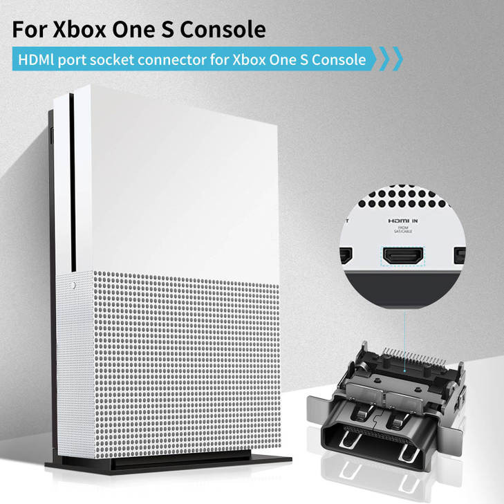 HDMI Port Replacement for Xbox One S Console Accessories Parts Socket Jack Connector 2-Pack with Repair Tool Kit