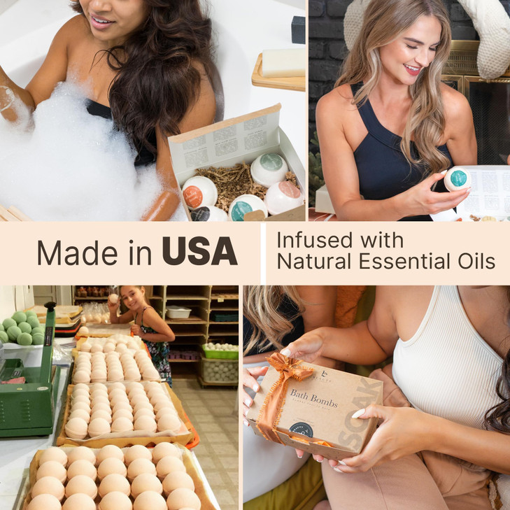 Bath Bombs Gift Set USA Made with Organic Natural Ingredients Valentines Day Gifts for Her Him Relaxing Spa Gifts for Wo