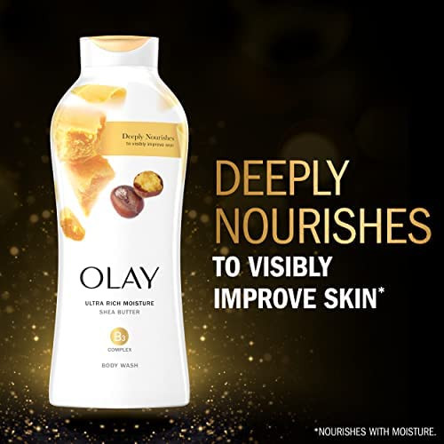Olay Ultra Moisture Shea Butter Body Wash with B3 Complex 22 Fl Oz Pack of 4
