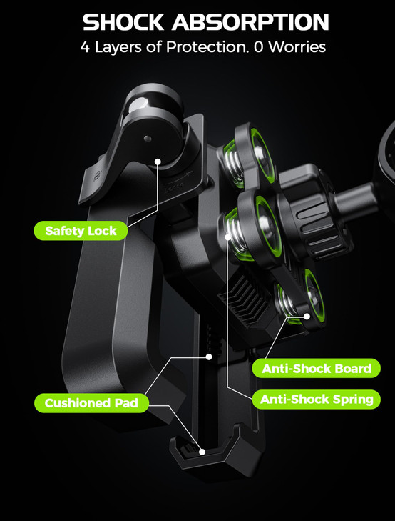 Bike Phone Holder, [Camera Friendly] [Military Anti-Shake] Motorcycle Phone Mount, [1s Lock] Bicycle Phone Holder Handlebar Phone Mount for Scooter B
