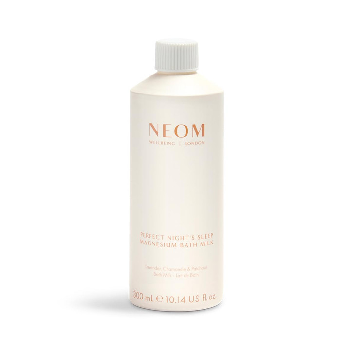 NEOM Perfect Nights Sleep Magnesium Bath Milk 300ml I 100 Natural Lavender Chamomile and Patchouli I Relieve Sore Tired