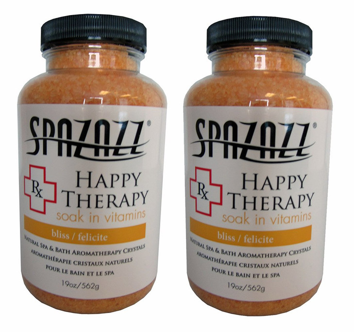 Spazazz Aromatherapy Spa and Bath Crystals Happy Therapy 19oz 2 Pack