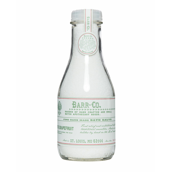 BarrCo Fir Grapefruit Fine Hand Made Bath Salts Woody Citrus Bathing Salt Relaxing Bath Products for Women Men 32 oz