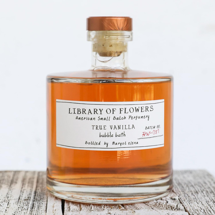 Library of Flowers True Vanilla Bubble Bath 17 fl oz Bergamot Dark Vanilla Amber Skin Hydrating Deep Moisturizing Avocad