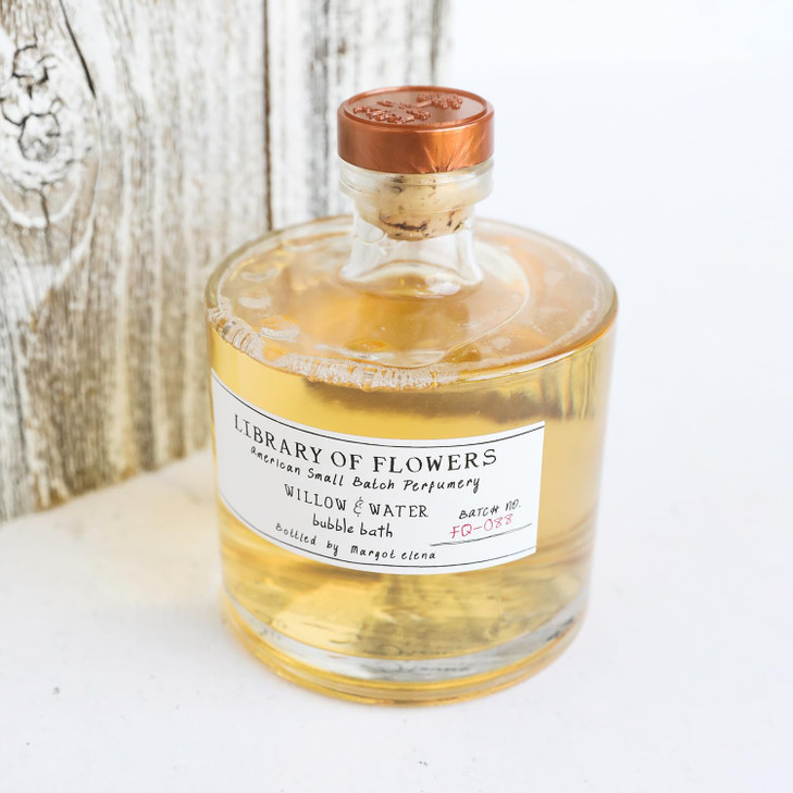 Library of Flowers Willow Water Bubble Bath 17 fl oz Cut Greens Flowering Lotus Watercress Skin Hydrating Deep Moisturiz