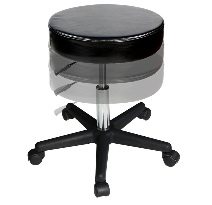 Master Massage Beauty Rolling Swivel Hydraulic Stool Black Luster