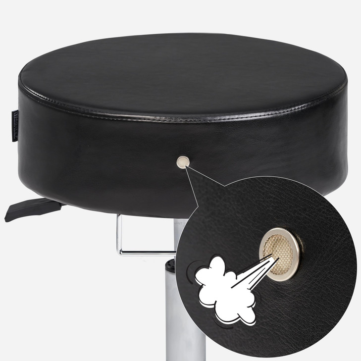 Master Massage Glider Ergonomic Round Swivel Adjustable Rolling Hydraulic Stool Barber Dental Chair in Black for Therapi