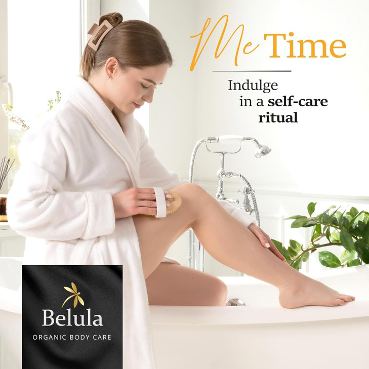 Belula Dry Brushing Body Brush Set Natural Boar Bristle Body Brush Exfoliating Face Brush Bath Gloves Ideal Dry Skin Bru