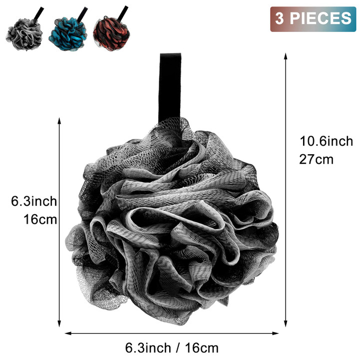 Loofah Bath Shower Sponge Body ScrubberExtra Large 75g XL Exfoliate Mesh Pouf Shower Bouquet3 Pack Body Wash for Women a