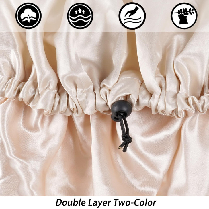 Satin Silk Bonnet For Curly Hair Bonnet Braid Bonnet For Sleeping Bonnets For Women Large Doublelayer Adjustable