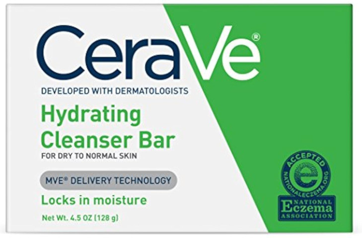 CeraVe Hydrating Cleanser Bar SoapFree Body and Facial Cleanser with 5 Moisturizing Cream 45 Ounce Bar