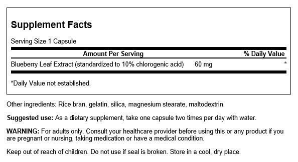 Swanson Blueberry Leaf Extract 60 Milligrams 90 Capsules