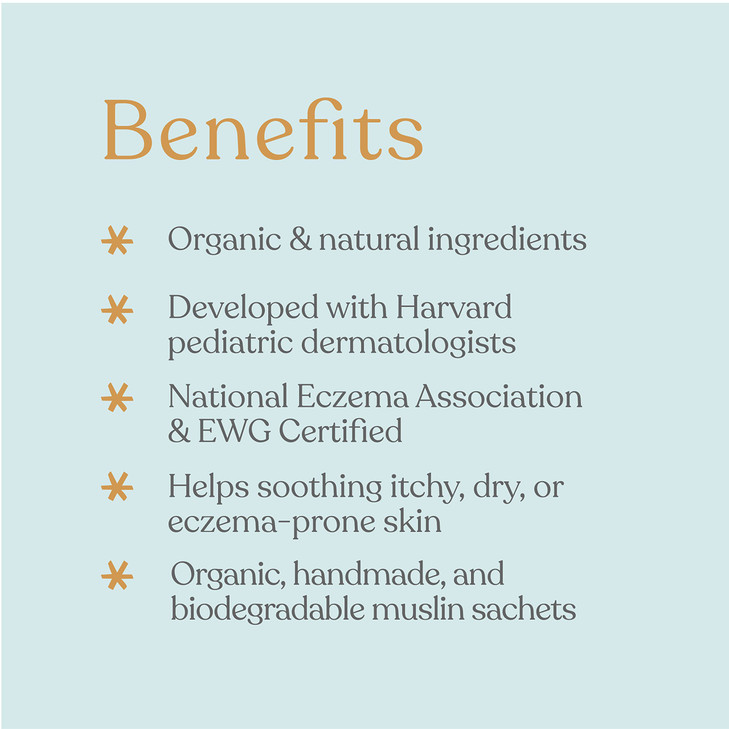 ELLAOLA Oatmeal Bath Soak for Babies Kids Adults Baby Bath Tea Soaks Made with Prebiotics to Relieve Dry Itchy Eczema Pr