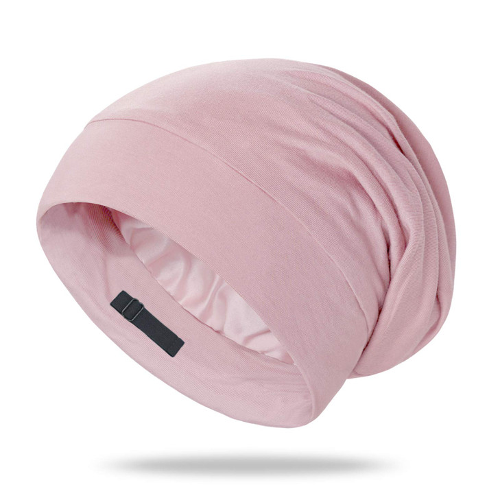 OLESILK Mulberry Silk Bonnet for Sleeping Women Real Silk Not Satin Pink