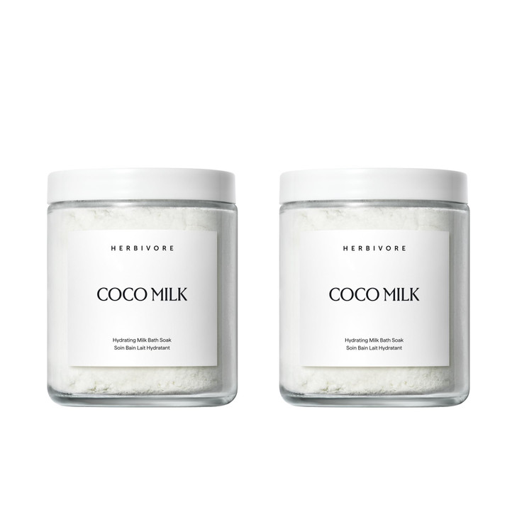 HERBIVORE Coconut Milk Bath Soak Deeply Hydrating Skin Softening Soothing Light Coconut Scent Vegan PlantBased 237 mL 8